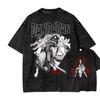 Acid Washed Dandadan Graphic Print T-shirt Oversized Men Women Japanese Funny Anime CottonShort Sleeve Casual Loose Clothing Tee