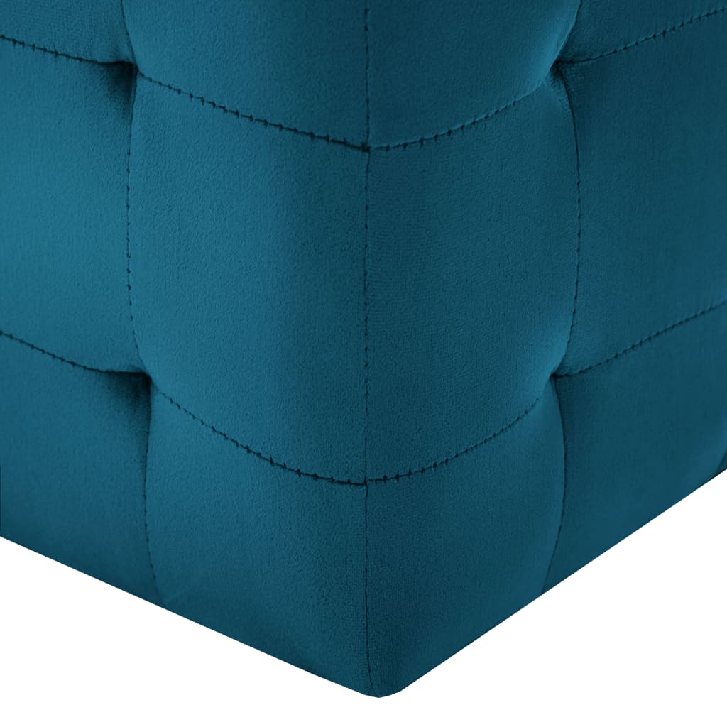Nightstands 2 pcs Blue 30*30*30 cm Velvet Fabric