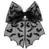 Lace Spider Web Hair Clip Spring Clip Halloween Hairpin Creative Bat Head Veil  Hair Accessories
