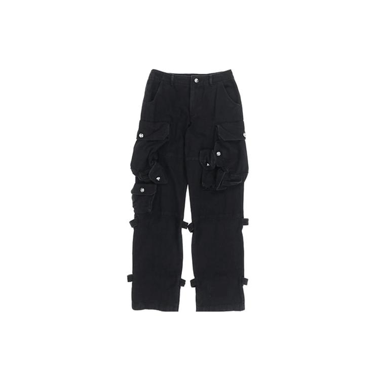 WE11DONE Jeans Men's Black Moderate Cargo Pants WD-DP3-21-303-M-BK