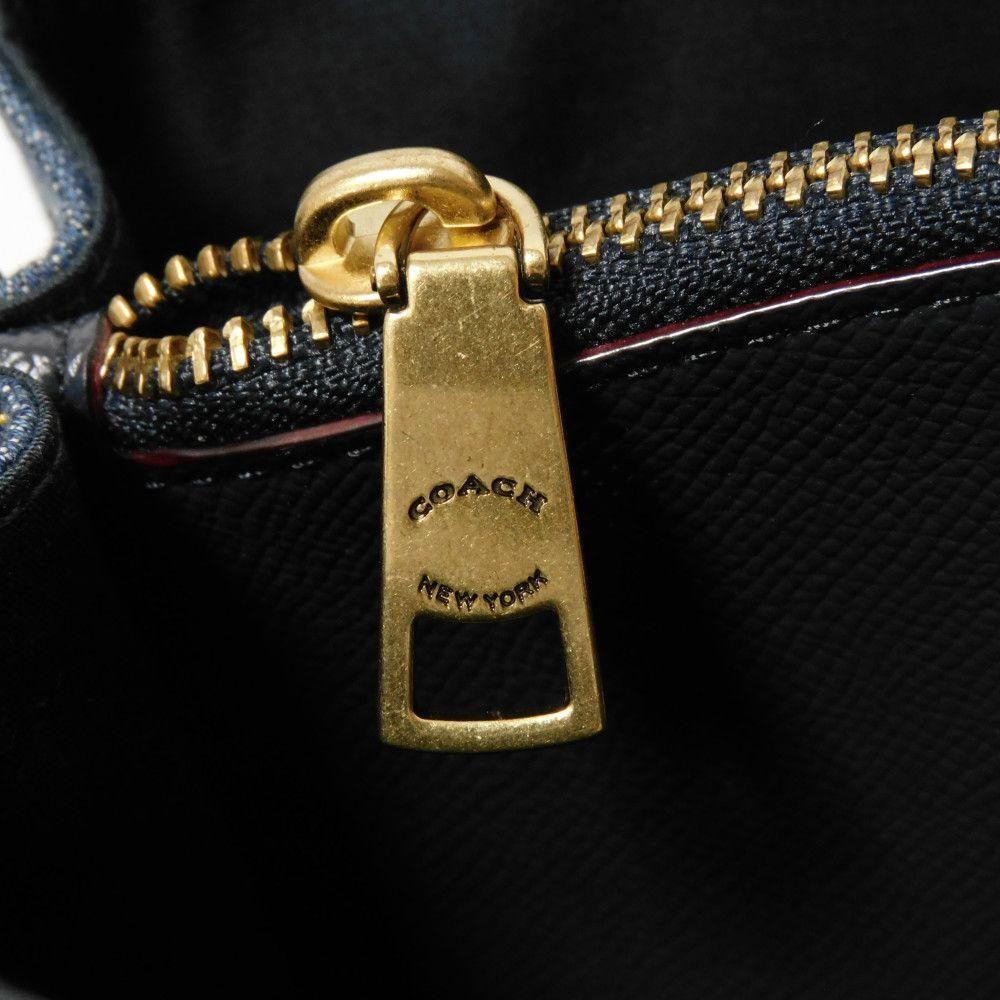 Used 9726 Willow Bucket Bag CA837 7921 C Mark Denim Pebble Calfskin 2-Way Crossbody Bag with C Logo Turn Lock, Blue,