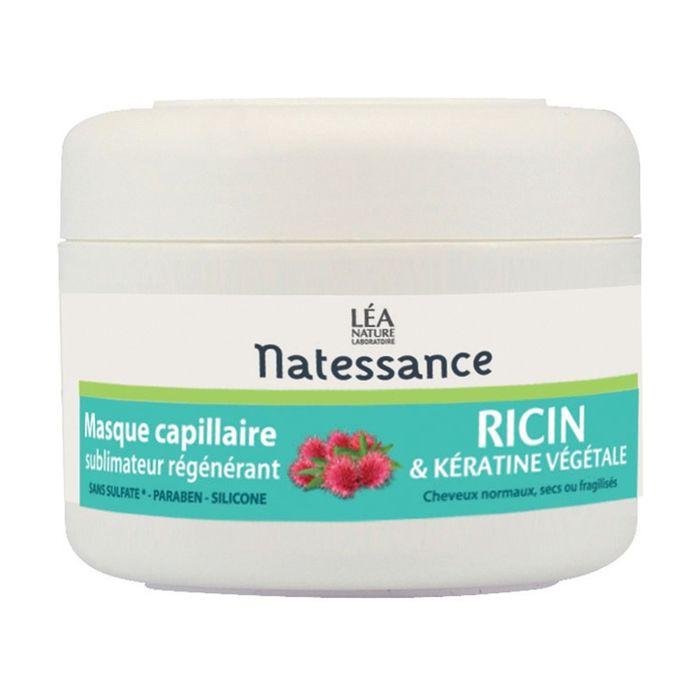 Masque capillaire - NATESSANCE - Ricin - 200ml - Cheveux normaux, secs - Sans sulfates, silicone, paraben
