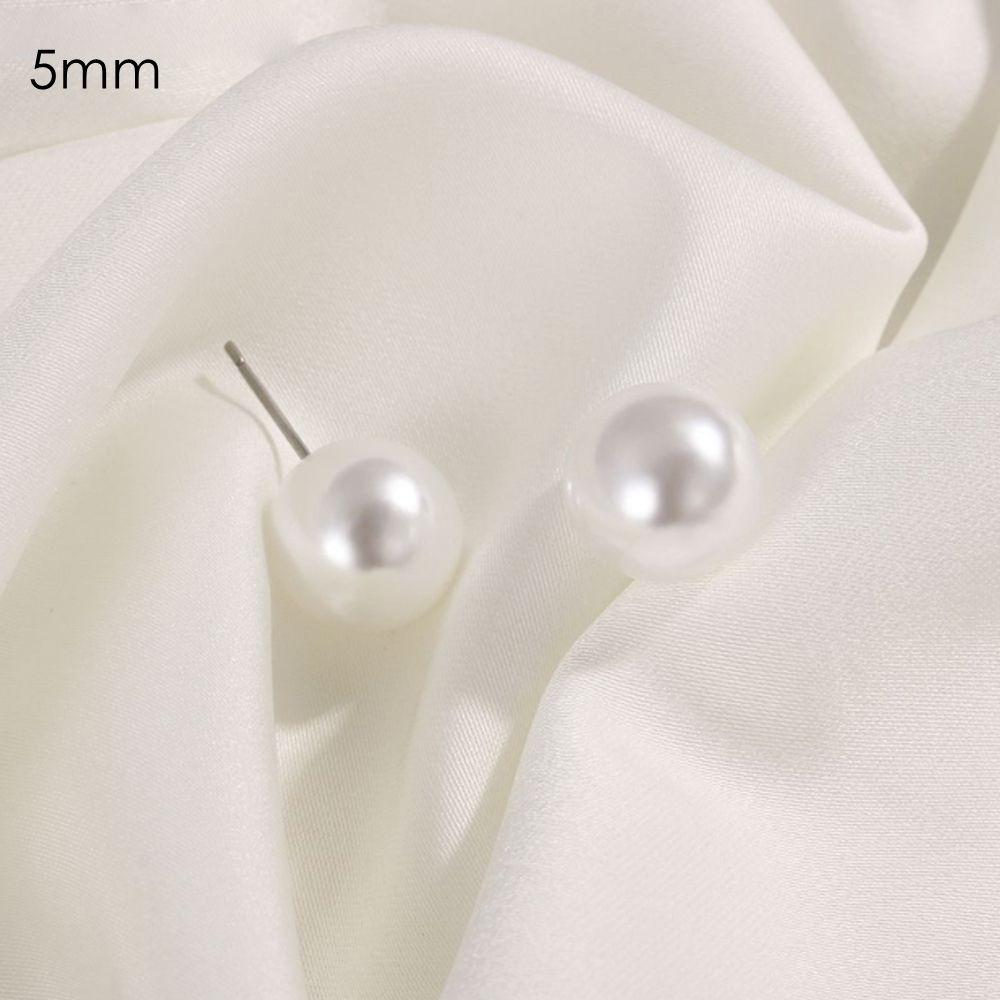 4mm 5mm 6mm 8mm 10mm 12mm Pearl Earrings Elegant Ear Stud Fashion Round Ball Earrings Party