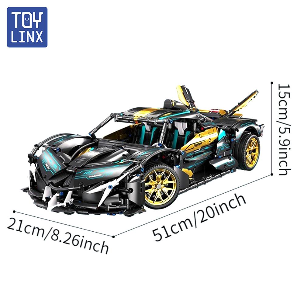 TOYLINX 1:10 2113pcs Sports Car Model Building Blocks Children's Educational Mechanical Assembly Ornaments Children's Toys Gift