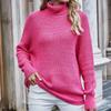 IHUASU Женский осенне-зимний свободный свитер с высоким воротом, однотонный свитер большого размера