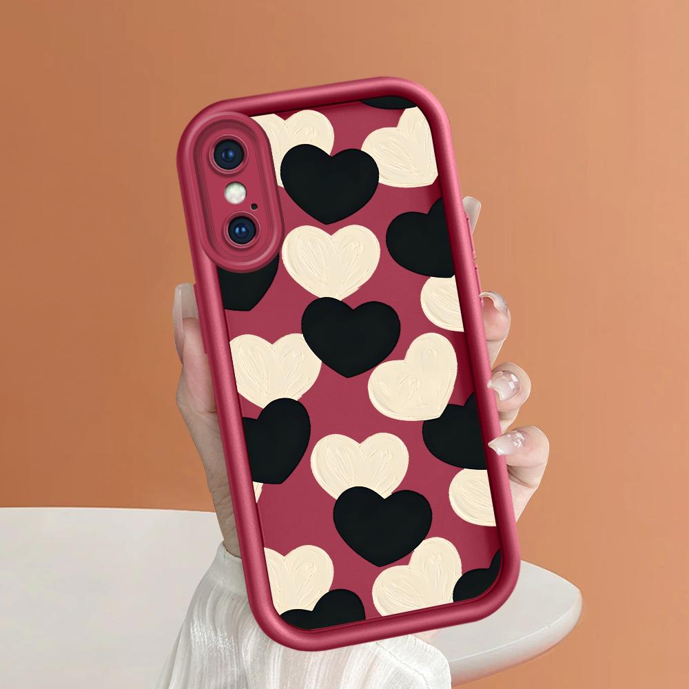 Силиконовый чехол для телефона Loves Love Heart с квадратной лестницей для Realme OPPO Reno VIVO Infinix Tecno Oneplus, полный чехол для камеры, противоударный резиновый чехол
