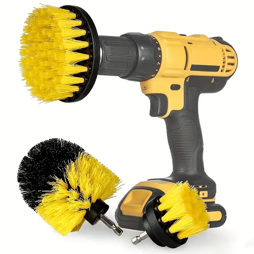 3pcs Drill Brush Set Power Scrubber Wash Cleaning Brushes Tool Kit Clean All Purpose Drill Brush For Grout Floor Tub Shower