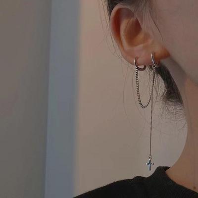 Серьги двойной крест в корейском стиле: Шикарный, Крутой и Простой