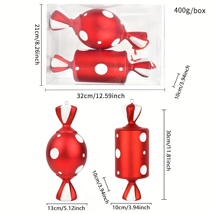 Christmas Decoration 30cm Red Candy Props Christmas Tree Ornaments, Set of 2