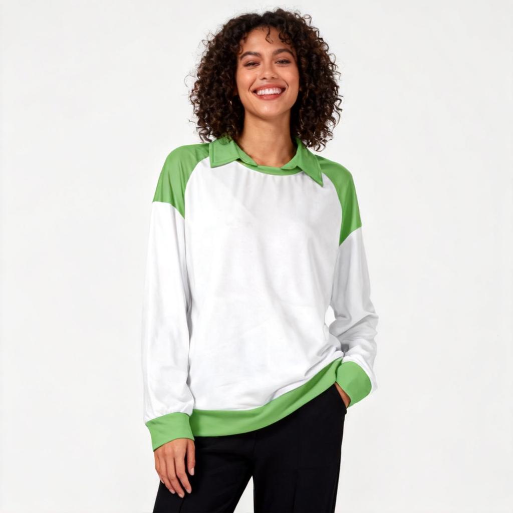 Women's Fashion Long-Sleeve Pullover Solid Color Top