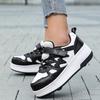 Boy's Plus Size Fashionable Thick Soled Roller Skates Girl's Wheeled Sports Shoes Outdoor Sneaker