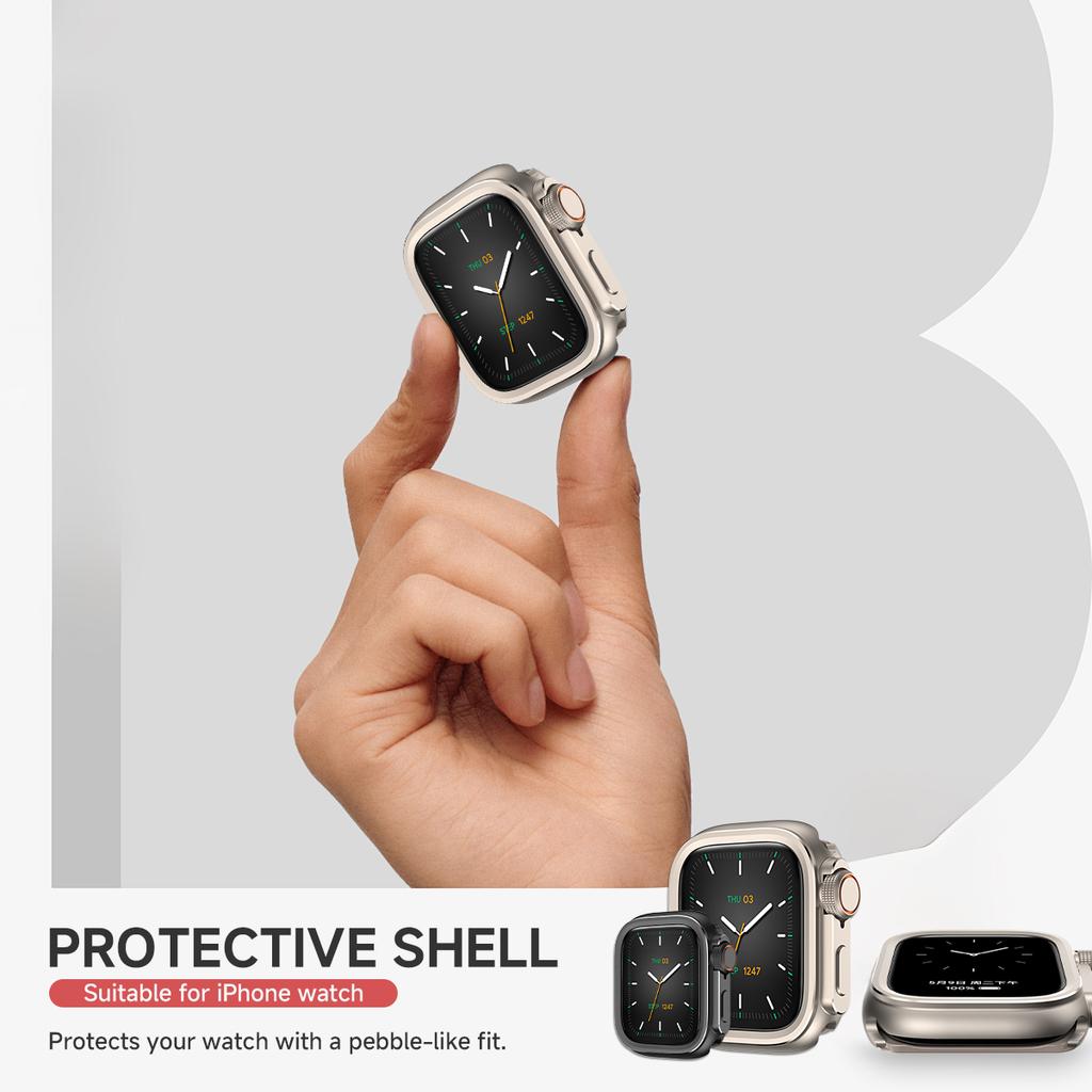 Металлический бампер-кейс для Apple Watch 10 46 мм Защитная рамка-чехол для iWatch Серии 11 9 8 7 6 5 SE Замена на Ultra 3 49 мм Титан