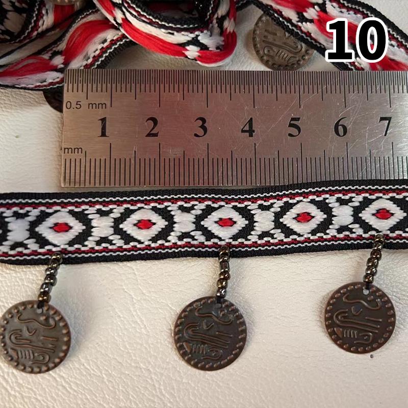 Тканая жаккардовая лента кружево кисточки бахрома геометрический рисунок для бретелей одежды аксессуар тканевые принадлежности DIY шитье 1 ярд