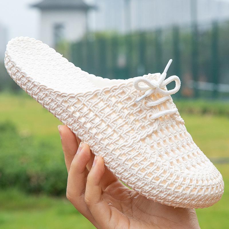 Закажите на размер больше женские модные тапочки с выемками водонепроницаемые пляжные тапочки удобные плоские тапочки