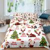 Santa Claus Pattern Bedding Set Christmas Deer Duver Cover Set for Kids Boys Girls Quilt Cover Queen Polyester Comforter Cover