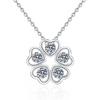 Full Moissanite Heart Clover Clavicle Necklace Chain Women