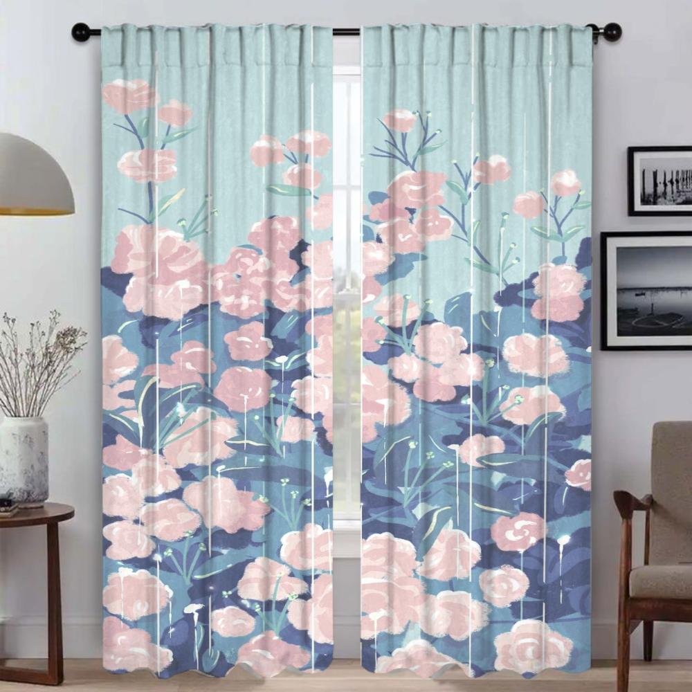 Печать пейзажей, шторы для спальни, шторы для комнаты, 2-панельные шторы для домашнего интерьера, украшения на Хэллоуин, гостиная