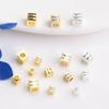 Позолоченные 14K трехслойные квадратные разделительные бусины для DIY украшений ручной работы