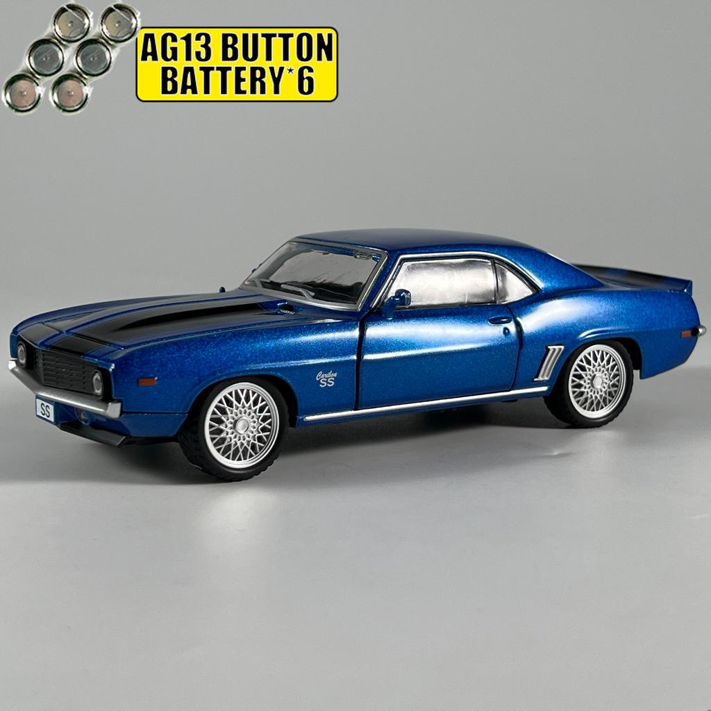 1:32 Chevrolet Camaro SS 350 1969 Super Classic Sports Cars Alloy Metal Diecast Model Car Home Trendy Toys Ornaments Holiday Boy