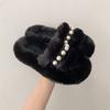 Инс пушистые тапочки женские осенне-зимние 2025 новый интернет-знаменитость пушистый плюшевый толстая подошва на платформе однословные хлопковые тапочки