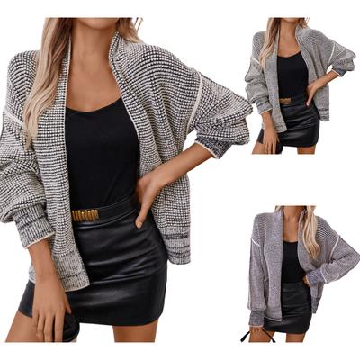 Женские модели свитера с планкой Женщины в Европе и Соединенных Штатах Модные женские новые длинные рукава без пуговиц трикотажные куртки