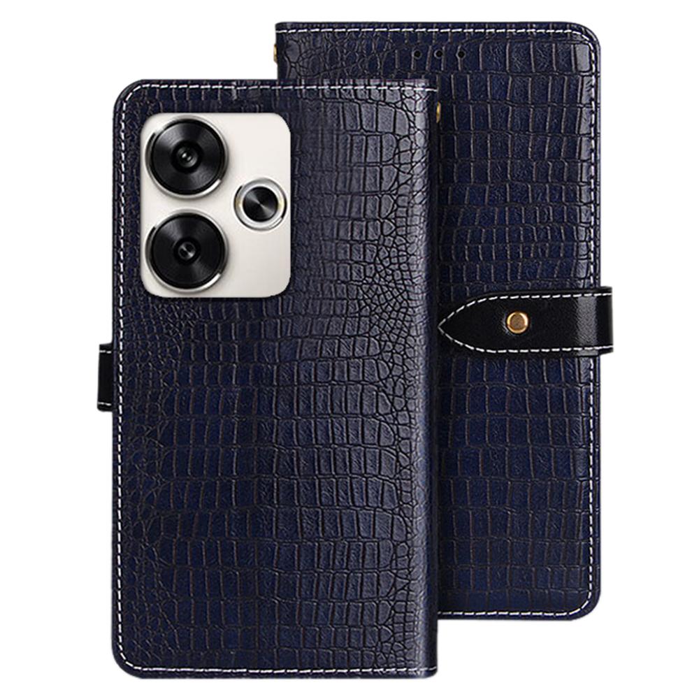 IDEWEI For Xiaomi Poco F6 5G/Redmi Turbo 3 5G Case PU Leather Crocodile Texture Wallet Phone Cover