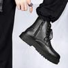 Мода осень мужская мода рабочие ботинки кроссовки круглый носок черные водонепроницаемые повседневные мотоциклетные ботинки с боковой молнией универсальные ботинки на платформе