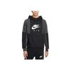 Nike Color Block Letter Print Long Sleeve Hoodie Men Tops Black DD6383-010