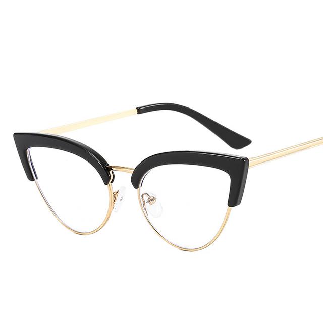 Полурамка, синий свет, блокирующие кошачий глаз, оптические очки с рецептом, женские фотохромные очки для близорукости, 0-0,5-0,75-6