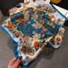 Women's 70cm Leopard Print Silk Scarf - Versatile Square Scarf for Professional and Casual Wear