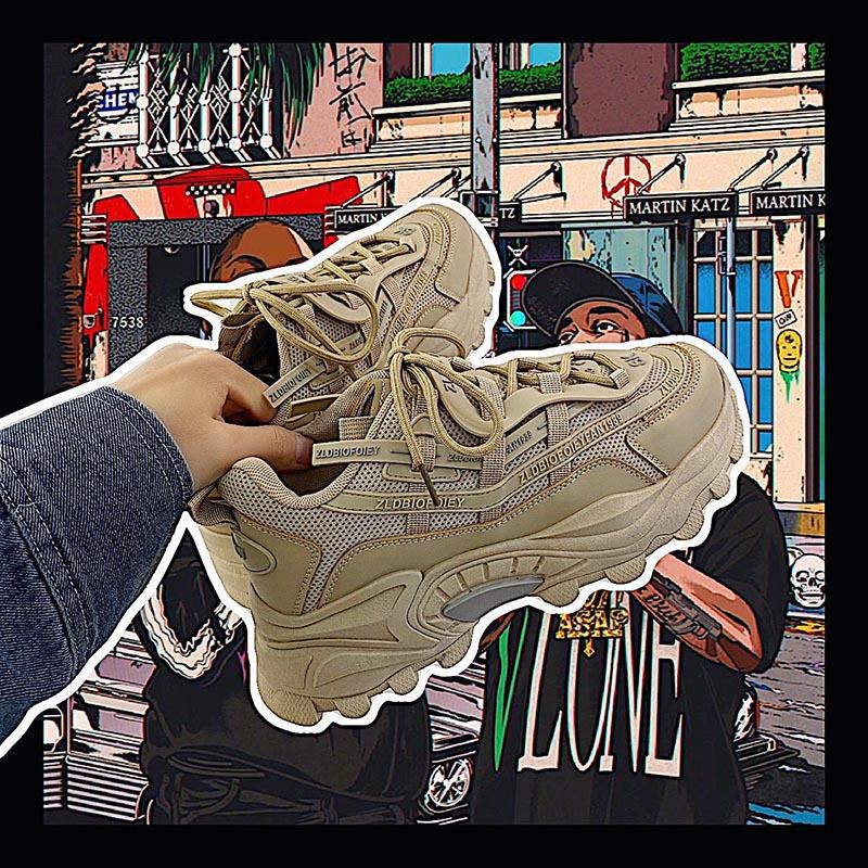 Spring new casual shoes breathable dad shoes heightening shoes large size sports INS style
