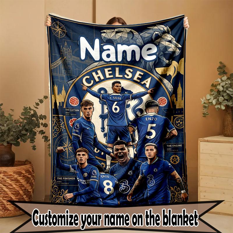 Custom Name Personalized Football Print Blanket, Home Decor, Bedroom, Sofa, Camping, Couch, Gifts for Birthday ChristmasEnthusiasts
