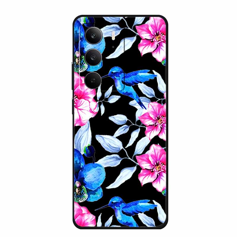 Для Realme Narzo 80 Lite 5G Чехол Narzo80 Lite Чехол Мультяшный Кот ТПУ Черный Силикон Мягкий Чехол для Телефона Для Realme Narzo 80Lite Funda