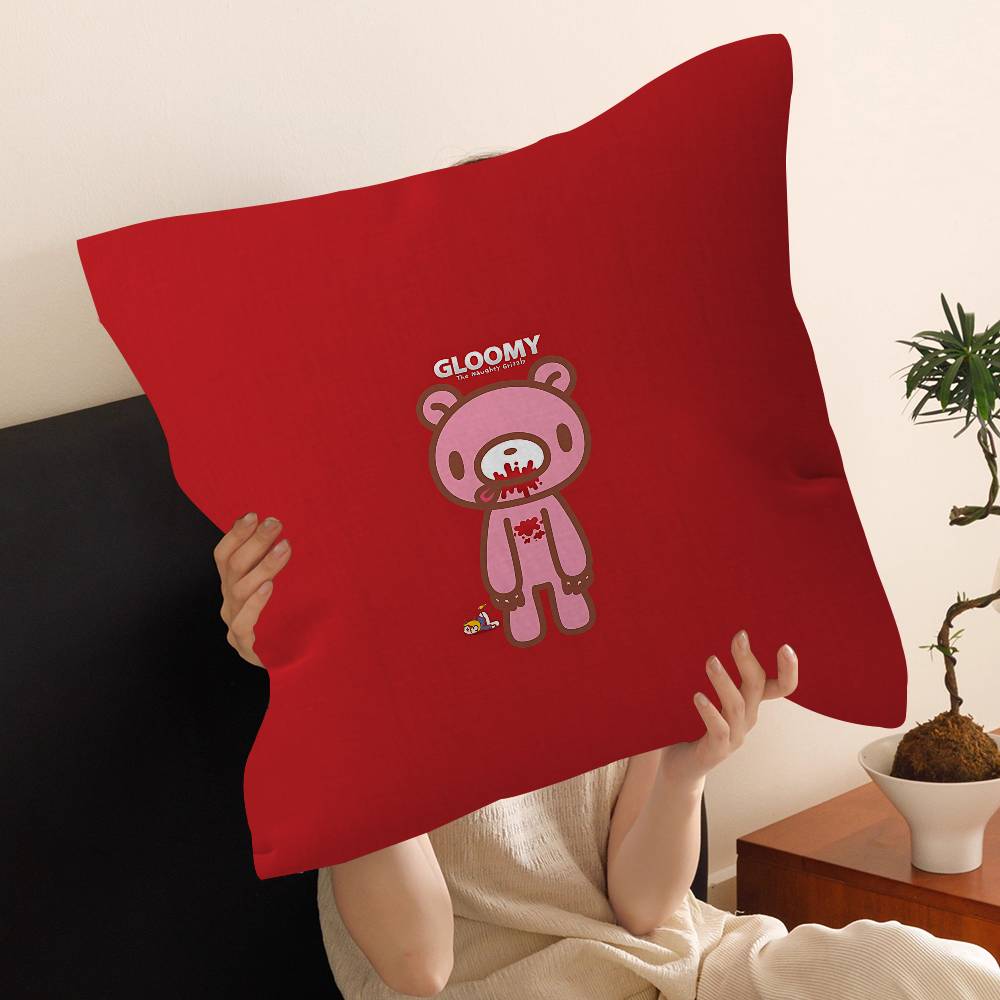 G-Gloomy B-Bear Personalized Pillow Cover Kids Bedroom Wild Party Decor Pillowcase Kid Birthday Shower Gift