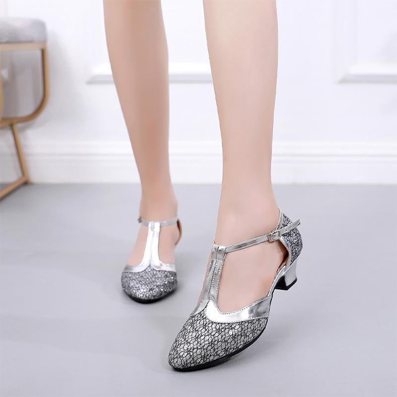Женская обувь для бальных танцев, танго, сальсы, латинских танцев, вечерние туфли на каблуке 3,5 см