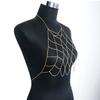Body Chain Geometric Sexy Hollow Out Crossover Electroplating Dress Up Vacation Gift Women Mesh Bikini Bra Chain Harness Necklace Jewelry Beach Wear