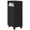 VidaXL Narrow Bathroom Cabinet On Wheels Black, Narrow Bathroom Storage, Bathroom Storage 855233