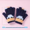 Kids' Winter Cartoon Plush Five-Finger Gloves - Warm, Anti-Freeze, for Boys & Girls, Medium To Large