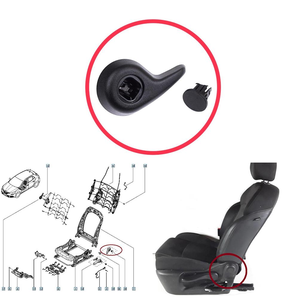 BDP1421-1 Ручка регулировки наклона переднего левого сиденья, черная для Renault Megane MK4 B9A K9A Talisman LP KP 2015-On 874519982R