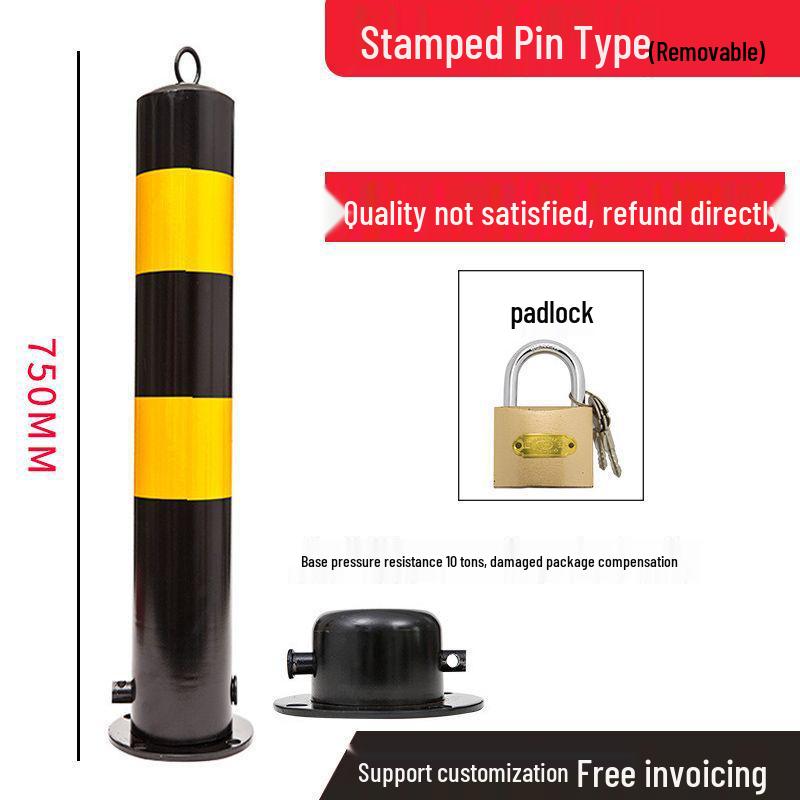 Reflective Steel Anti-Collision Post: Removable Ground Pile for Road Block Isolation and Parking Safety
