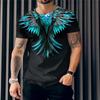 Fashion Casual Men's T-shirt 3d Wing Print T-shirt Hip Hop Short Sleeve Pullover Street Oversized T-shirt Summer Men's Clothing
