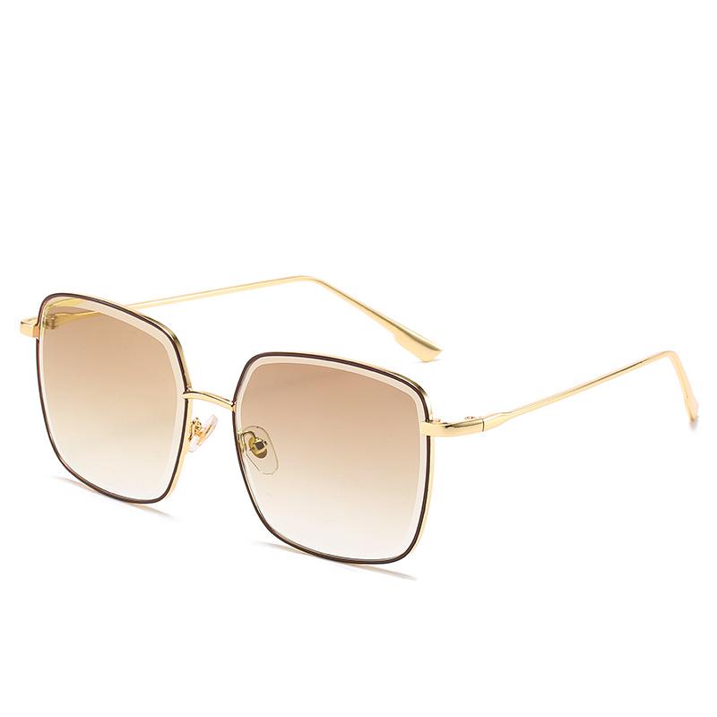 Солнцезащитные очки D Home, Хипстерские Большие Квадратные Металлические Солнцезащитные Очки, Солнцезащитные очки с отделкой и защитой от УФ-лучей