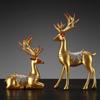 2pcs Resin Couple Deer Ornaments Modern Miniatures Figurine Animal Sculpture  Living Room