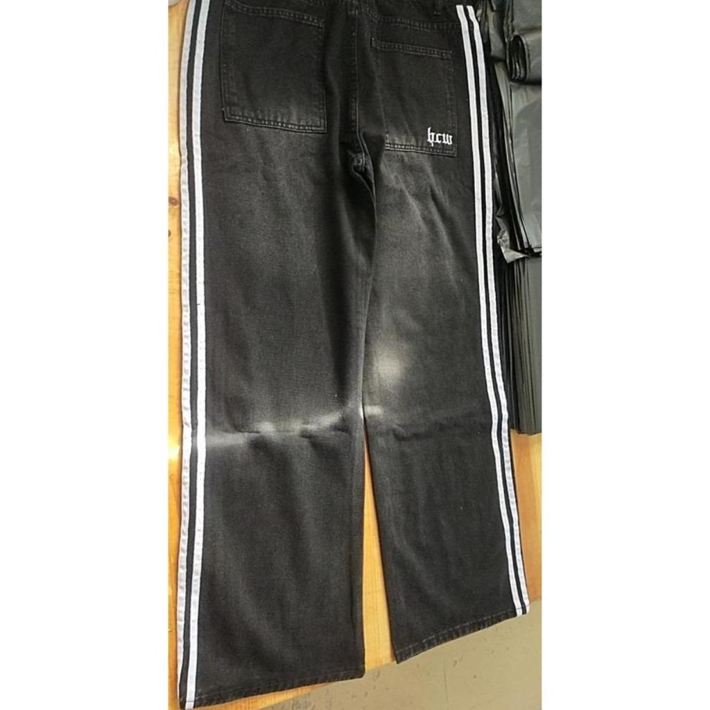 Джинсы ZYLLO Y2K Мешковатые Высококачественные Вышитые Полосатые Харадзюку Спортивные Штаны Мужские Женские Хип-Хоп Уличная Одежда Повседневные Джинсовые Брюки Широкие Штанины