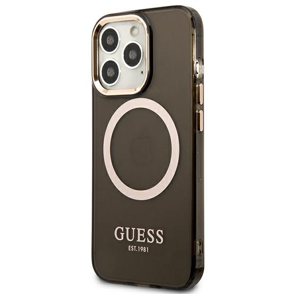 Guess Guhmp13Lhtcmk Iphone 13 Pro / 13 6,1 Czarny/Black Hard Case Gold Outline Translucent Magsafe