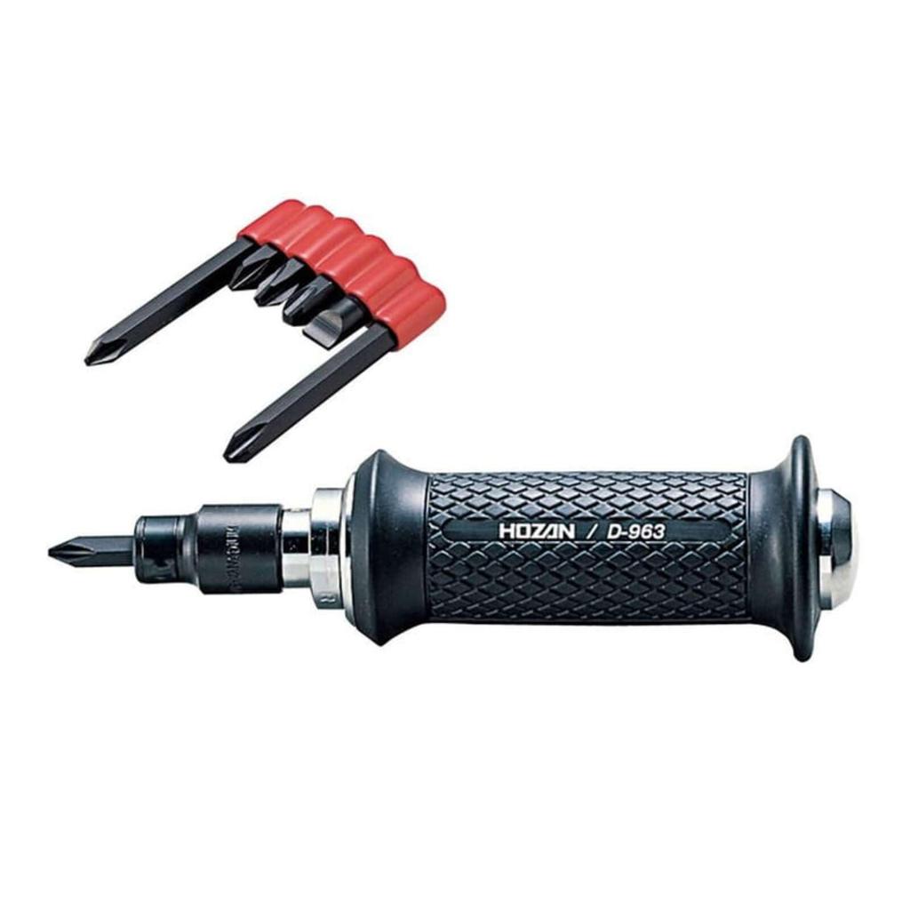 HOZAN Impact Driver with 6 Bits Ideal for Removing Tight and Rusty Screws Model (Shock Driver) - - D-963