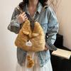 Large Capacity Furry School Bag Zipper Cartoon Daypack Cat Plush Backpack  JK Uniform Accessories