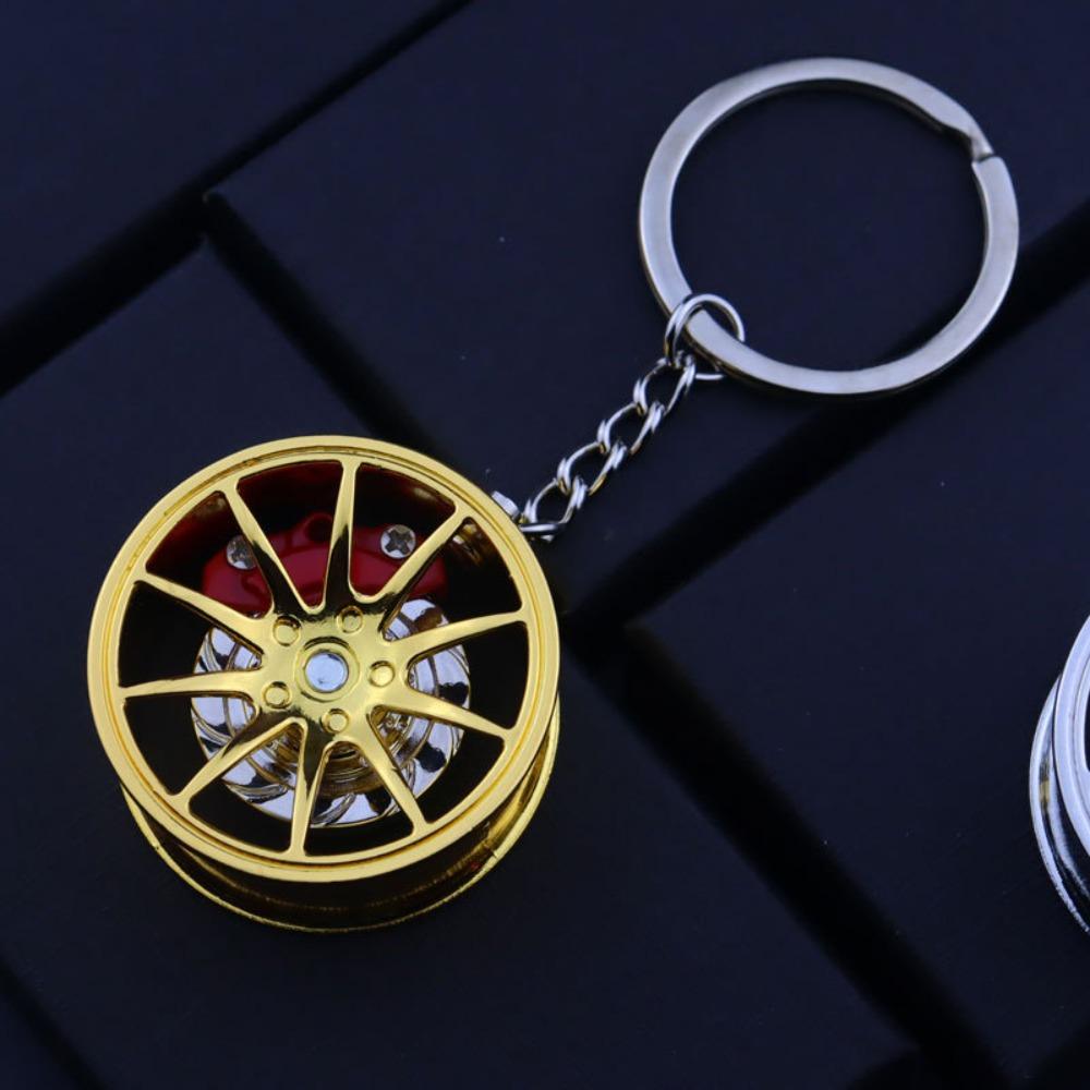 Zinc Zinc Zinc Alloy Wheel Hub Key Chain Rotatable Car Accessories Keychain  Girls Boys