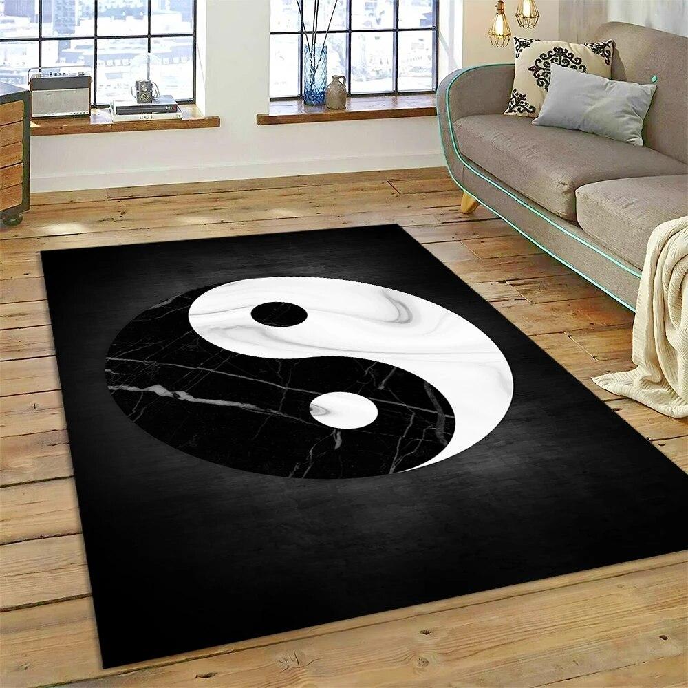 Yin and Yang 3D Naturalize Chinese Tai Chi Carpet Rug for Home Living Room Bedroom Sofa Doormat Decor,Kids Area Rug Non-slip Mat