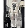 Y2k Harajuku Готические вязаные пуловеры для женщин японская мода сексуальный череп с открытыми плечами в стиле панк для девочек свободный свитер с отверстиями